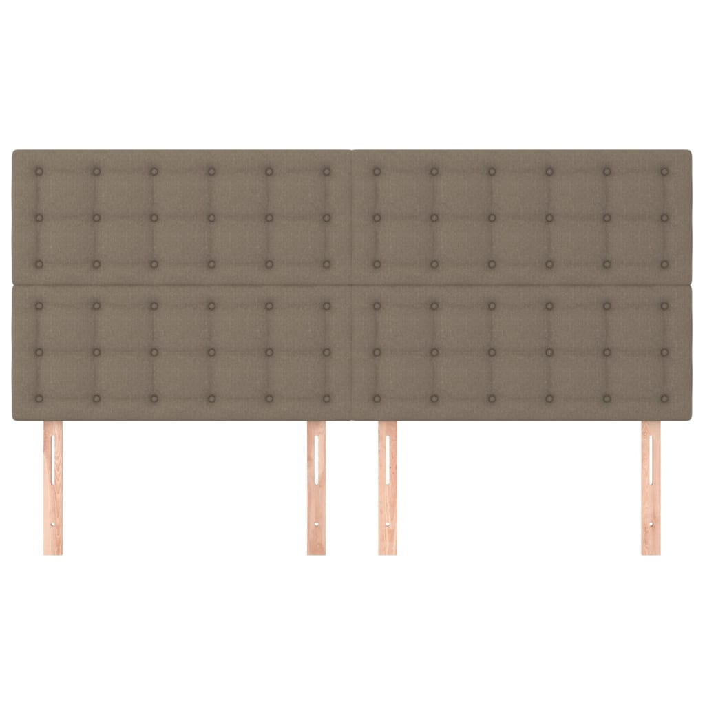 vidaXL Tăblii de pat, 4 buc, gri taupe, 80x5x78/88 cm, textil