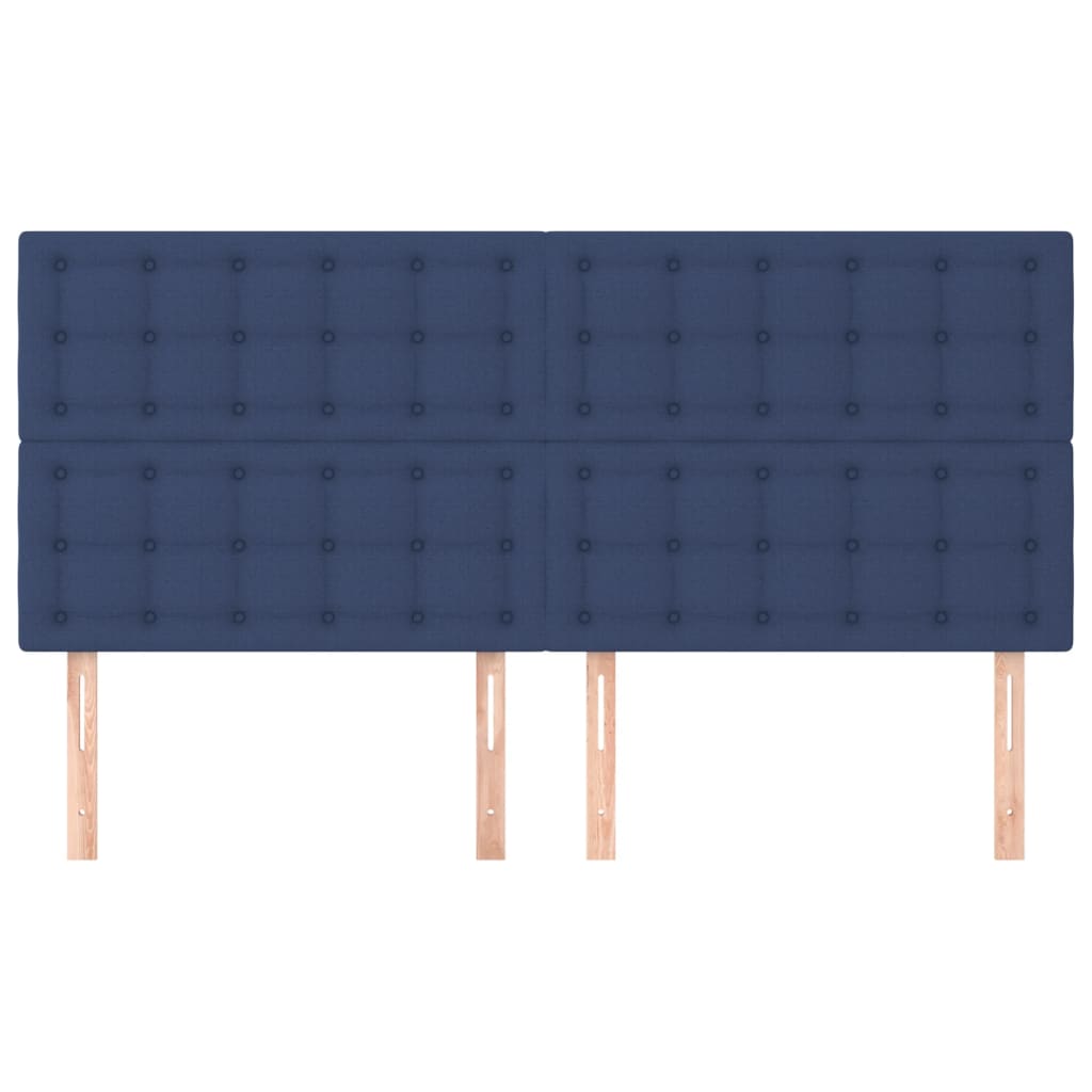 vidaXL Tăblii de pat, 4 buc, albastru, 80x5x78/88 cm, textil