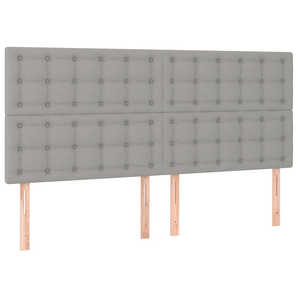 vidaXL Tăblii de pat, 4 buc, gri deschis, 90x5x78/88 cm, textil vidaXL Tăblii de pat, 4 buc, gri deschis, 90x5x78/88 cm, textil