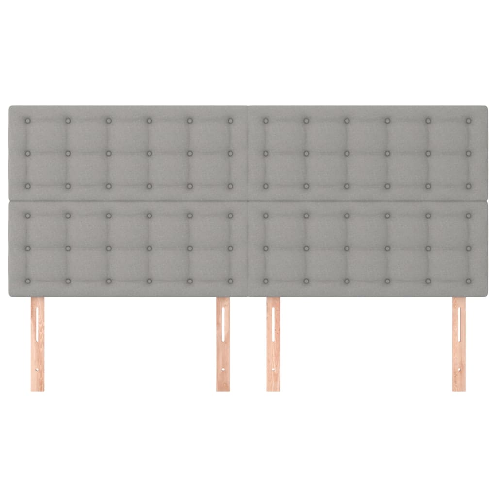 vidaXL Tăblii de pat, 4 buc, gri deschis, 90x5x78/88 cm, textil vidaXL Tăblii de pat, 4 buc, gri deschis, 90x5x78/88 cm, textil