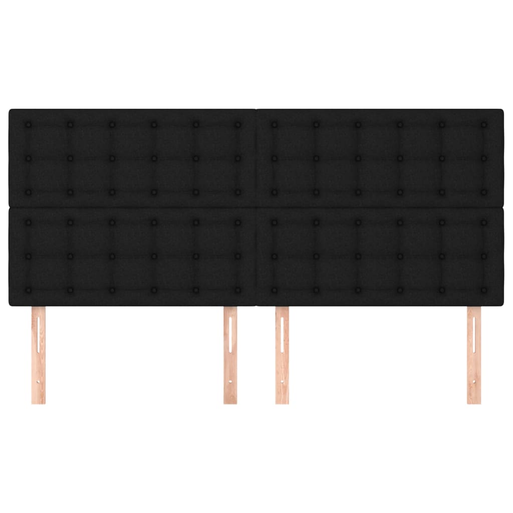 vidaXL Tăblii de pat, 4 buc, negru, 90x5x78/88 cm, textil