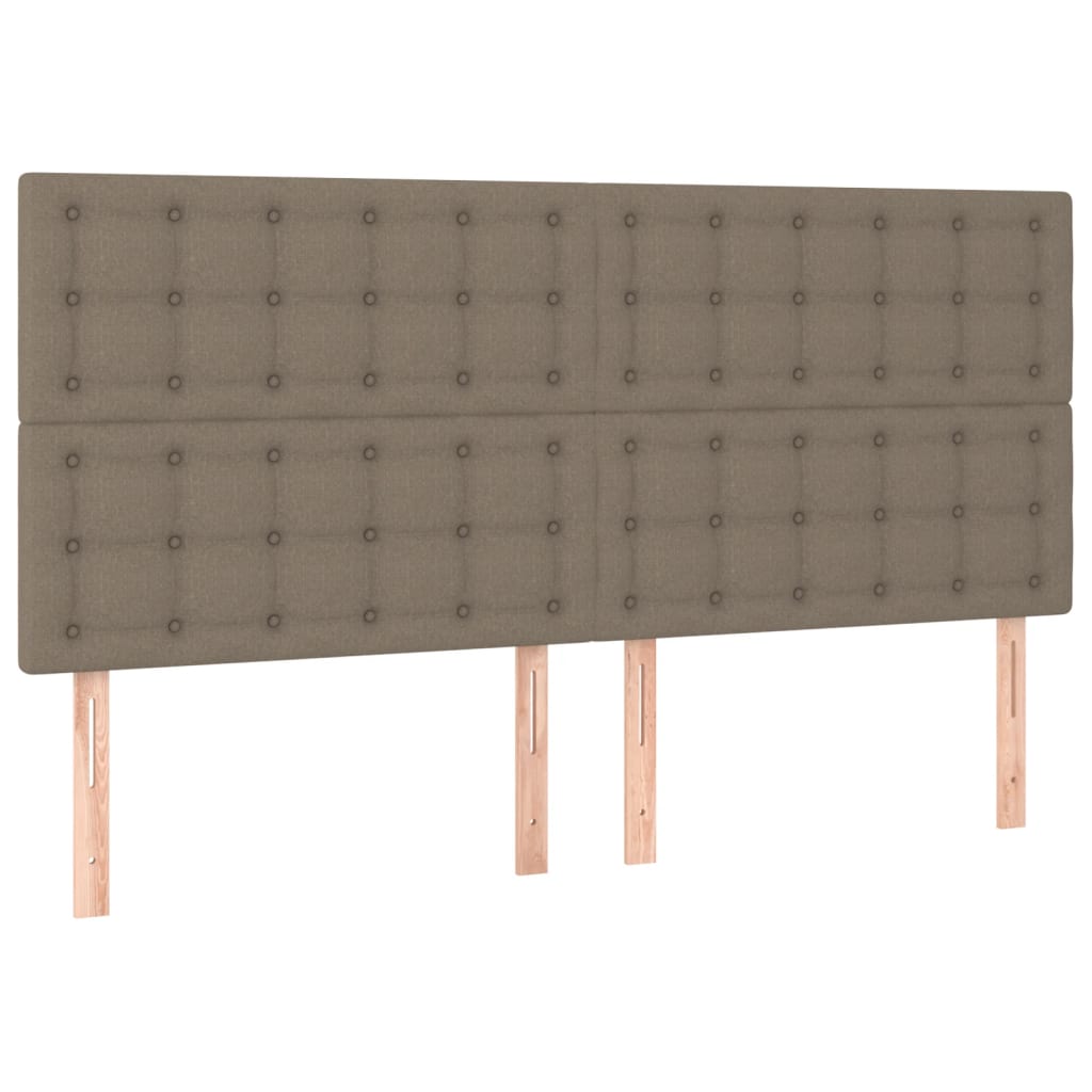 vidaXL Tăblii de pat, 4 buc, gri taupe, 90x5x78/88 cm, textil