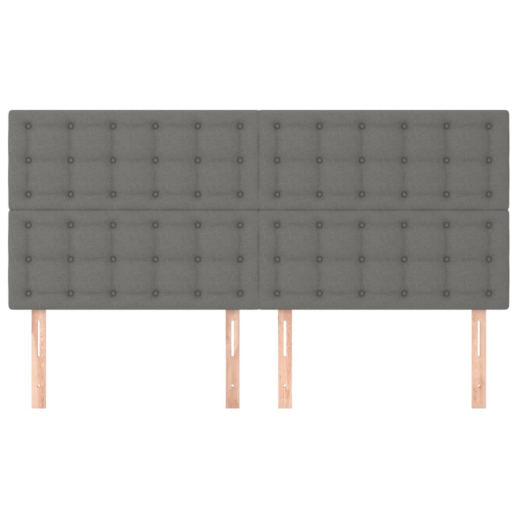 vidaXL Tăblii de pat, 4 buc, gri închis, 100x5x78/88 cm, textil vidaXL Tăblii de pat, 4 buc, gri închis, 100x5x78/88 cm, textil