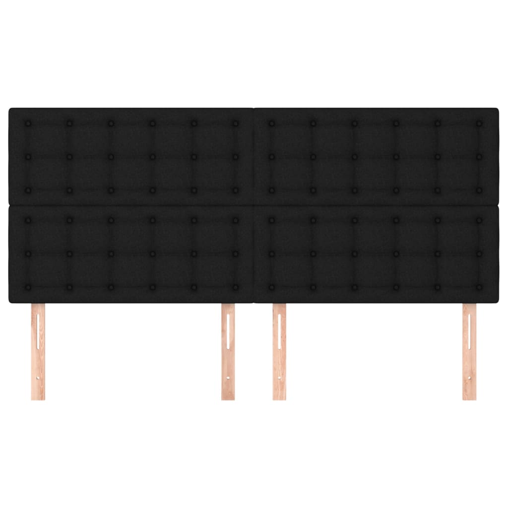 vidaXL Tăblii de pat, 4 buc, negru, 100x5x78/88 cm, textil vidaXL Tăblii de pat, 4 buc, negru, 100x5x78/88 cm, textil