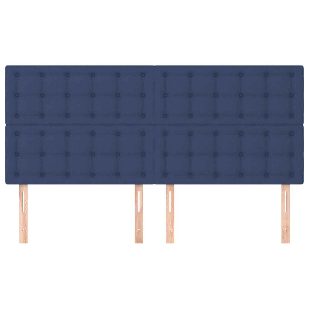 vidaXL Tăblii de pat, 4 buc, albastru, 100x5x78/88 cm, textil vidaXL Tăblii de pat, 4 buc, albastru, 100x5x78/88 cm, textil