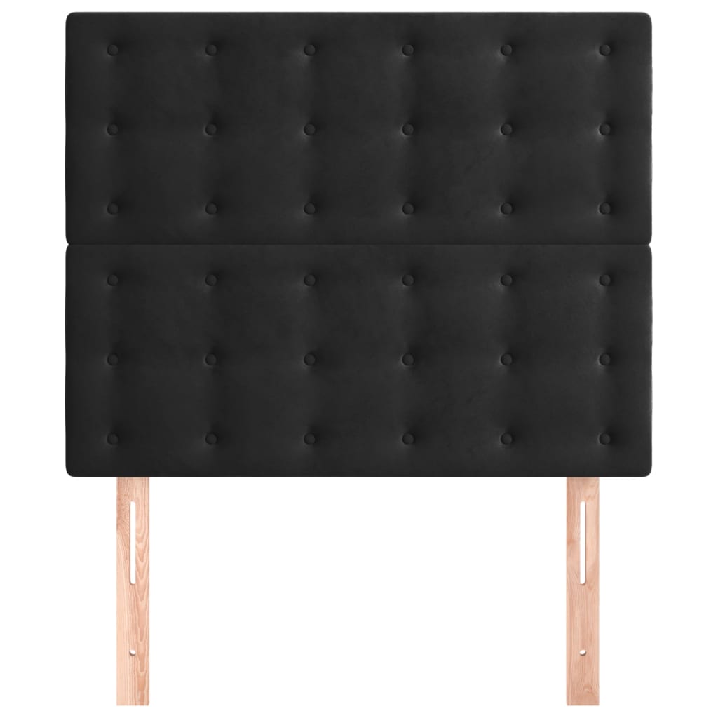 vidaXL Tăblii de pat, 2 buc, negru, 90x5x78/88 cm, catifea