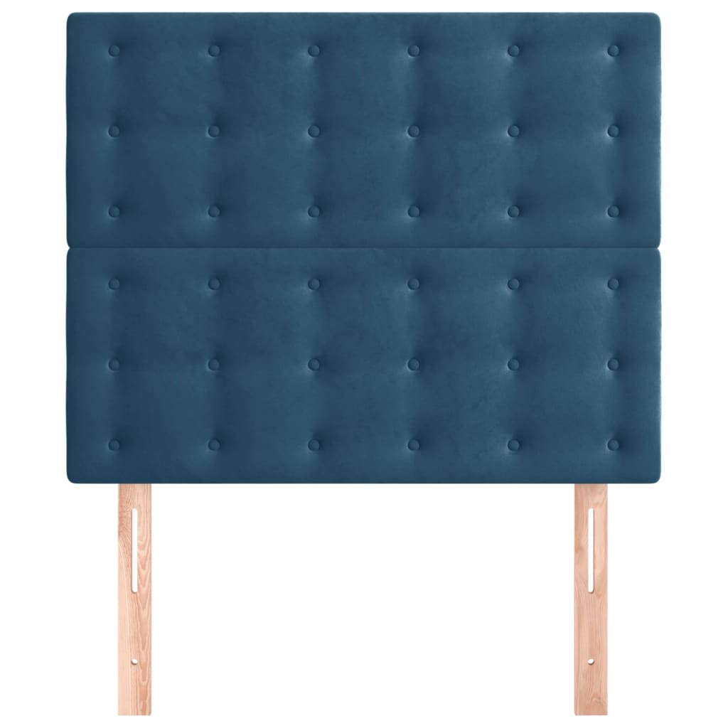 vidaXL Tăblii de pat, 2 buc, albastru închis, 90x5x78/88 cm, catifea vidaXL Tăblii de pat, 2 buc, albastru închis, 90x5x78/88 cm, catifea