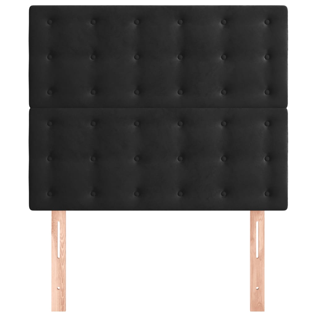 vidaXL Tăblii de pat, 2 buc, negru, 100x5x78/88 cm, catifea