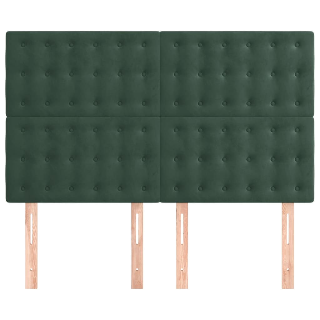 vidaXL Tăblii de pat, 4 buc, verde închis, 72x5x78/88 cm, catifea vidaXL Tăblii de pat, 4 buc, verde închis, 72x5x78/88 cm, catifea