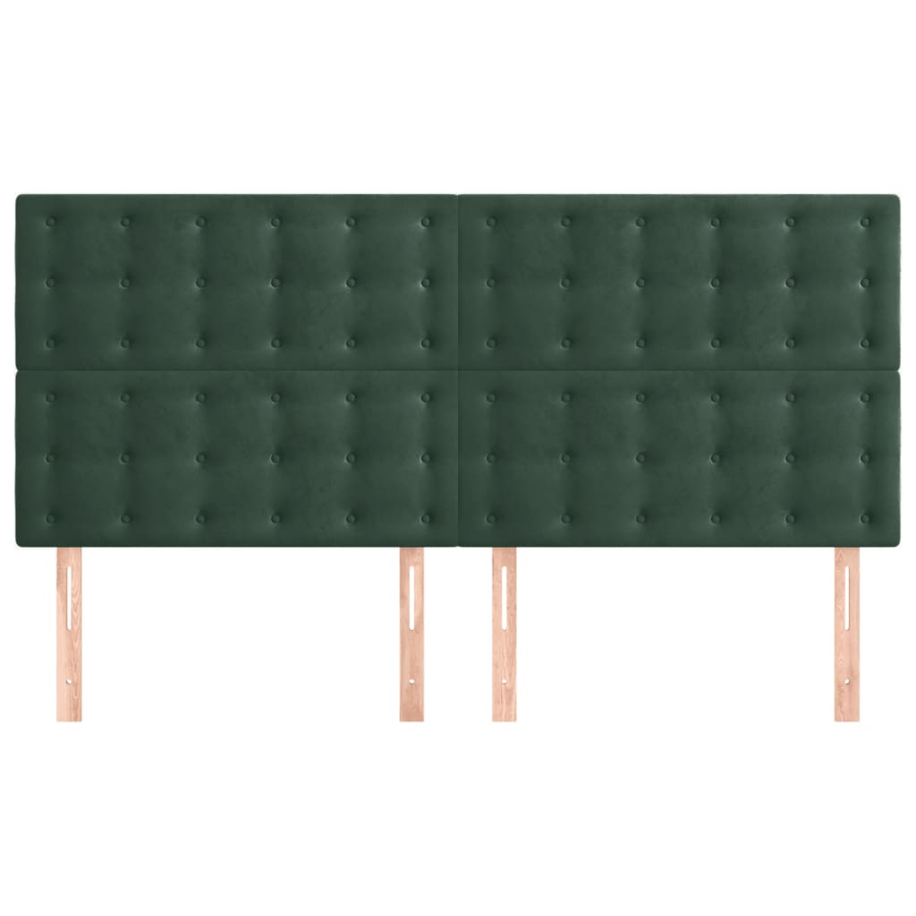 vidaXL Tăblii de pat, 4 buc, verde închis, 80x5x78/88 cm, catifea vidaXL Tăblii de pat, 4 buc, verde închis, 80x5x78/88 cm, catifea