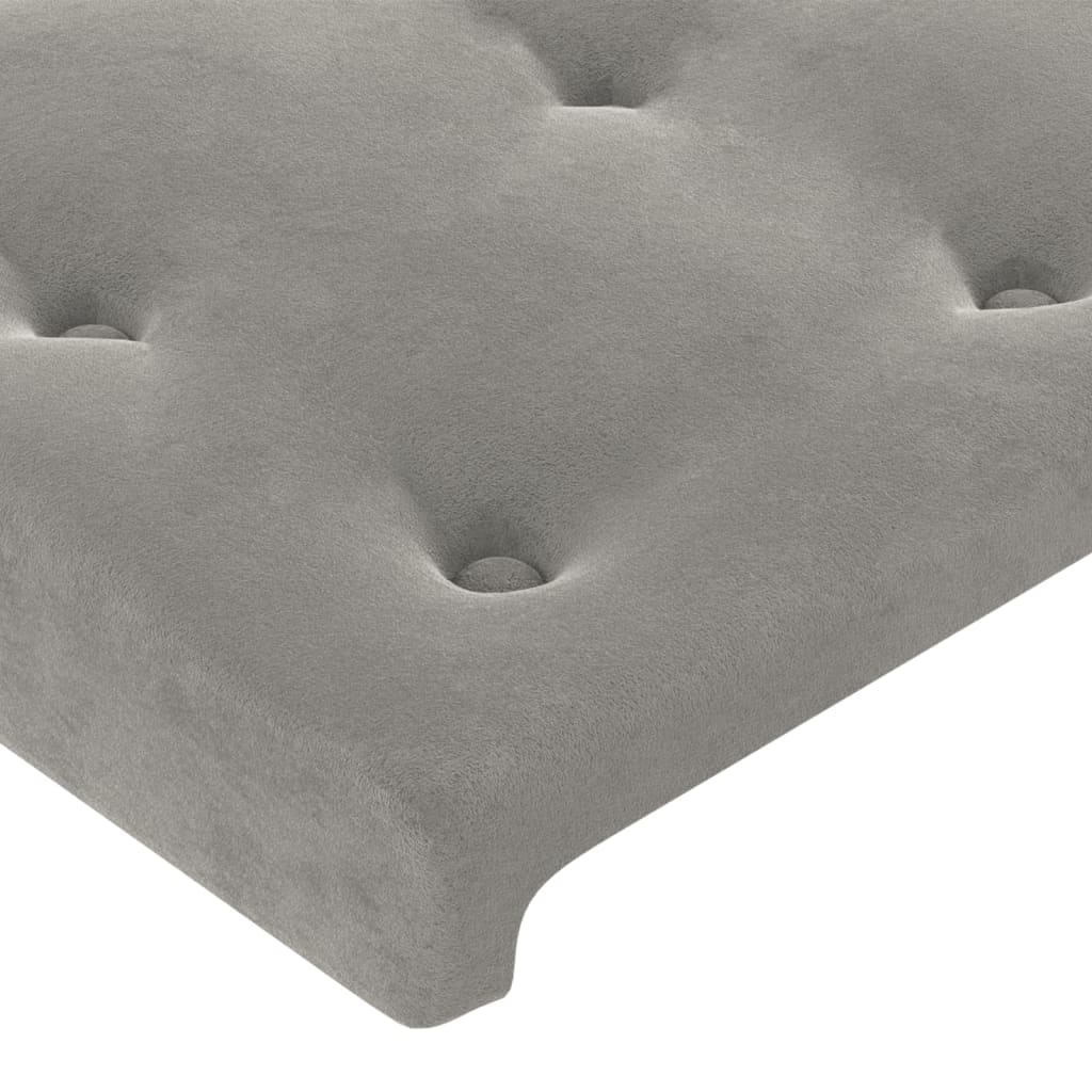 vidaXL Tăblii de pat, 4 buc, gri deschis, 90x5x78/88 cm, catifea vidaXL Tăblii de pat, 4 buc, gri deschis, 90x5x78/88 cm, catifea
