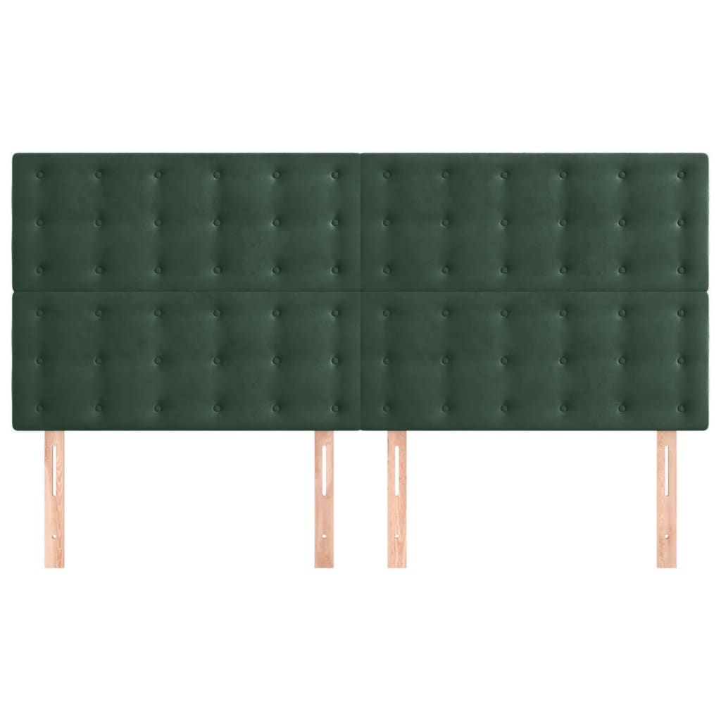 vidaXL Tăblii de pat, 4 buc, verde închis, 90x5x78/88 cm, catifea vidaXL Tăblii de pat, 4 buc, verde închis, 90x5x78/88 cm, catifea