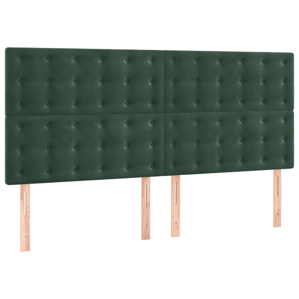 vidaXL Tăblii de pat, 4 buc, verde închis, 100x5x78/88 cm, catifea vidaXL Tăblii de pat, 4 buc, verde închis, 100x5x78/88 cm, catifea
