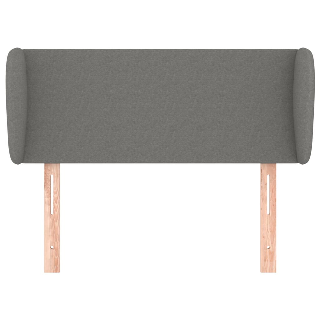 vidaXL Tăblie de pat cu aripioare gri închis 103x23x78/88 cm textil