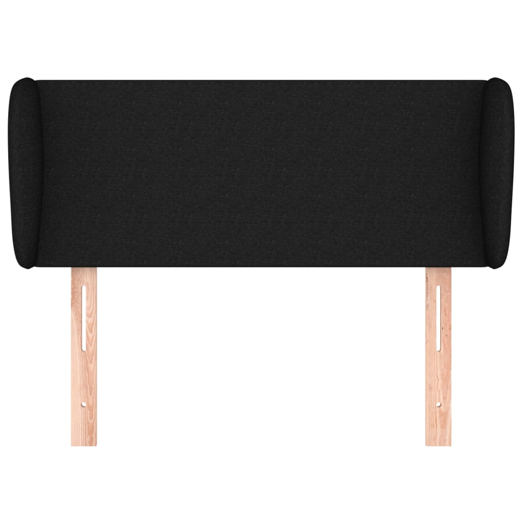 vidaXL Tăblie de pat cu aripioare negru 103x23x78/88 cm textil