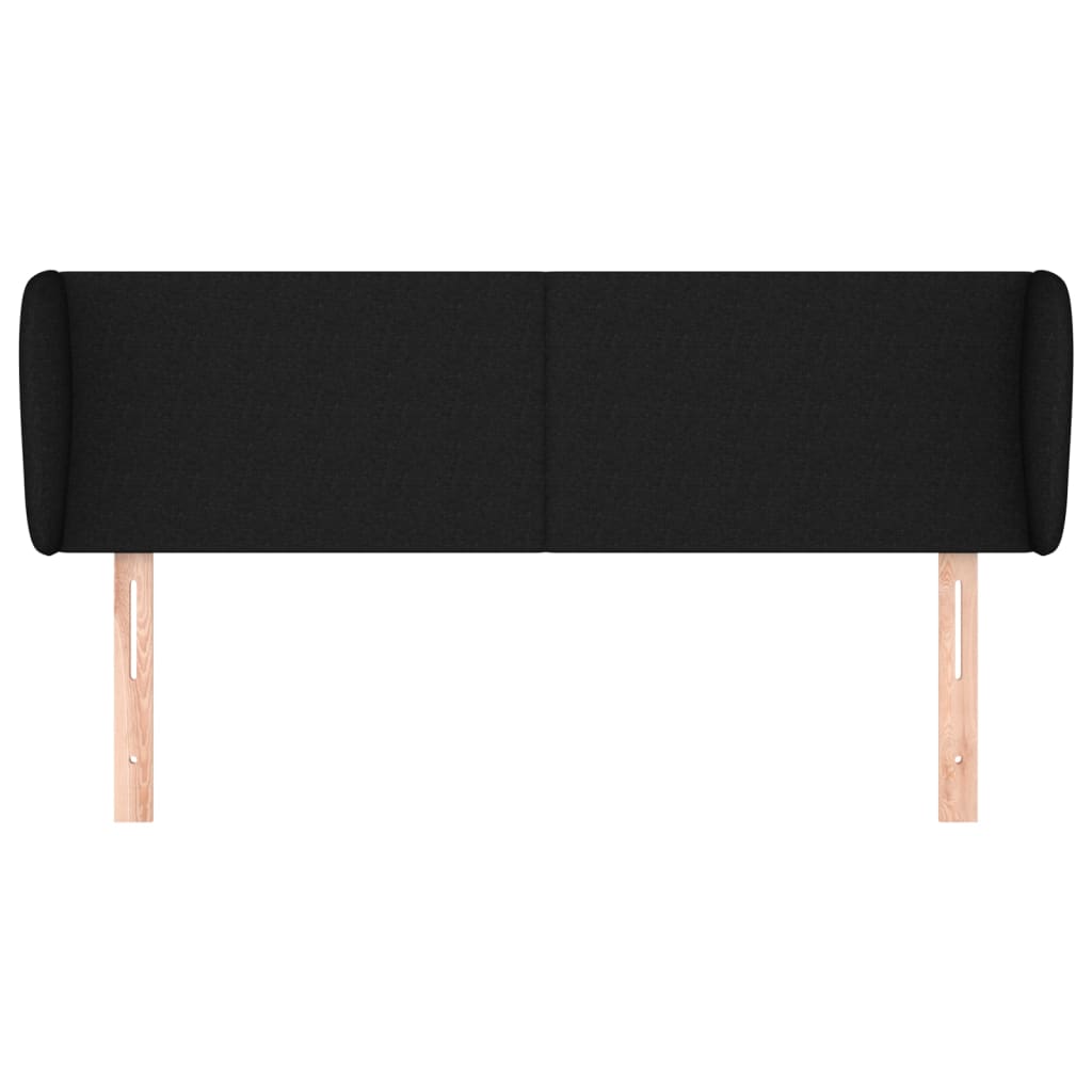 vidaXL Tăblie de pat cu aripioare negru 147x23x78/88 cm textil