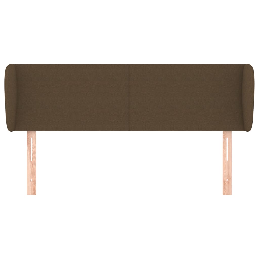 vidaXL Tăblie de pat cu aripioare maro închis 147x23x78/88 cm textil