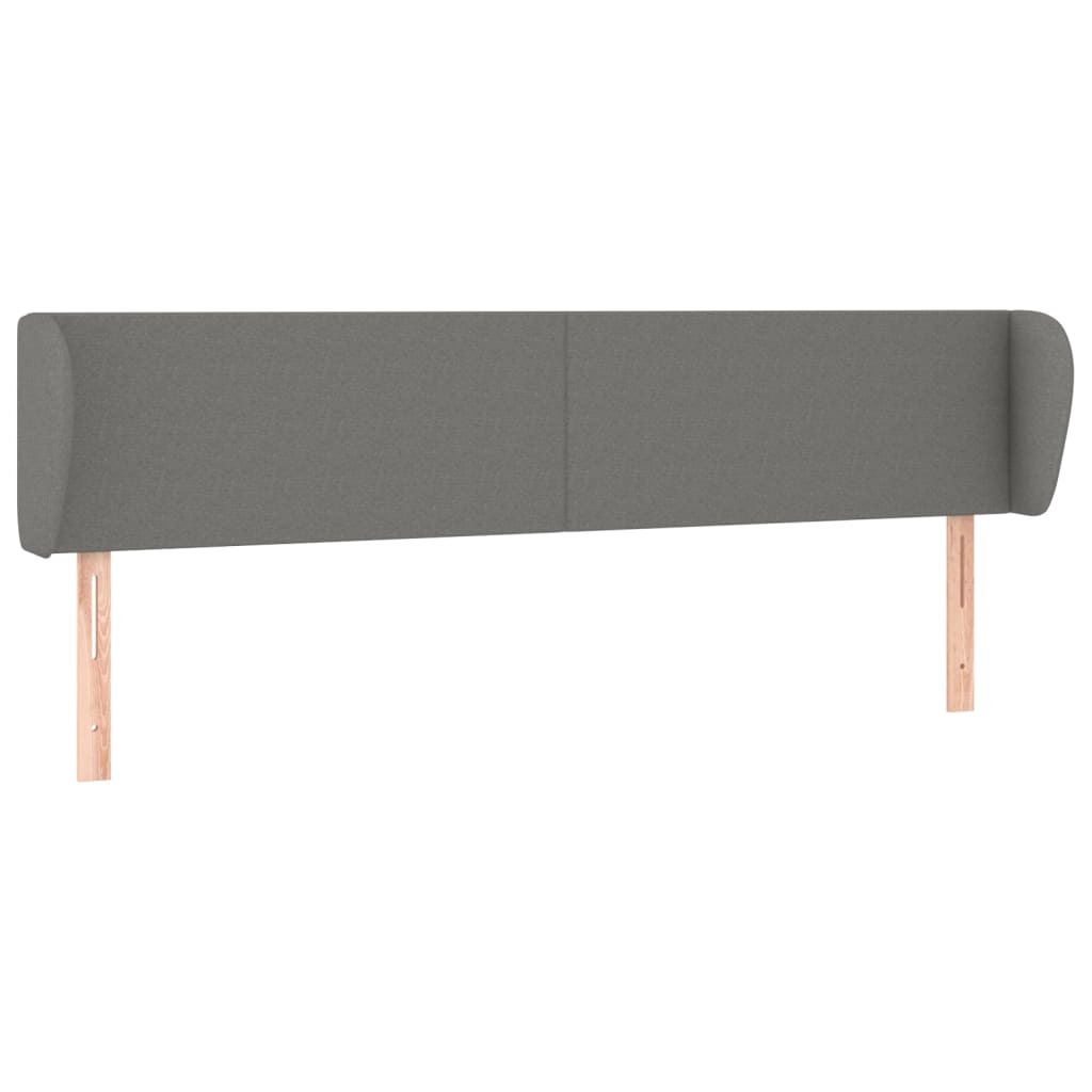 vidaXL Tăblie de pat cu aripioare gri închis 163x23x78/88 cm textil vidaXL Tăblie de pat cu aripioare gri închis 163x23x78/88 cm textil
