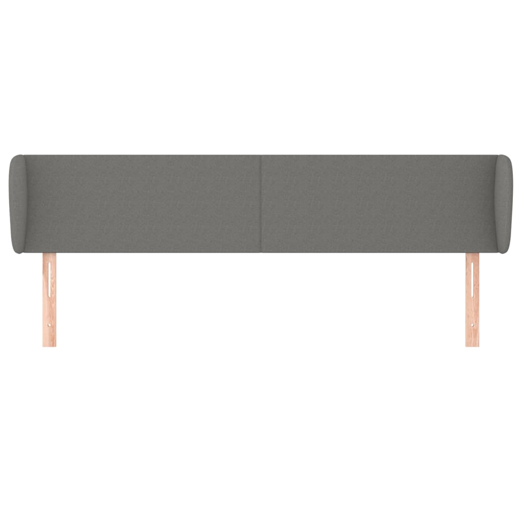 vidaXL Tăblie de pat cu aripioare gri închis 163x23x78/88 cm textil vidaXL Tăblie de pat cu aripioare gri închis 163x23x78/88 cm textil