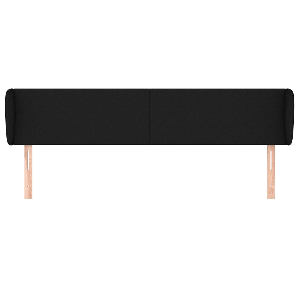vidaXL Tăblie de pat cu aripioare negru 183x23x78/88 cm textil