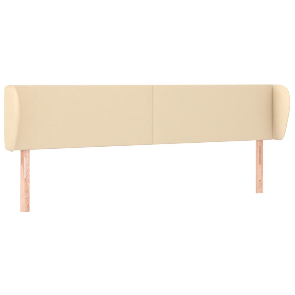 vidaXL Tăblie de pat cu aripioare crem 183x23x78/88 cm material textil vidaXL Tăblie de pat cu aripioare crem 183x23x78/88 cm material textil