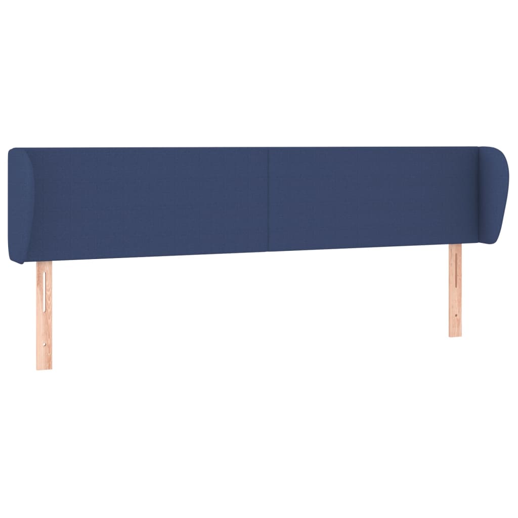 vidaXL Tăblie de pat cu aripioare, albastru, 183x23x78/88 cm textil