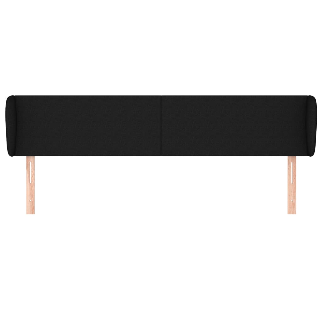 vidaXL Tăblie de pat cu aripioare negru 203x23x78/88 cm textil