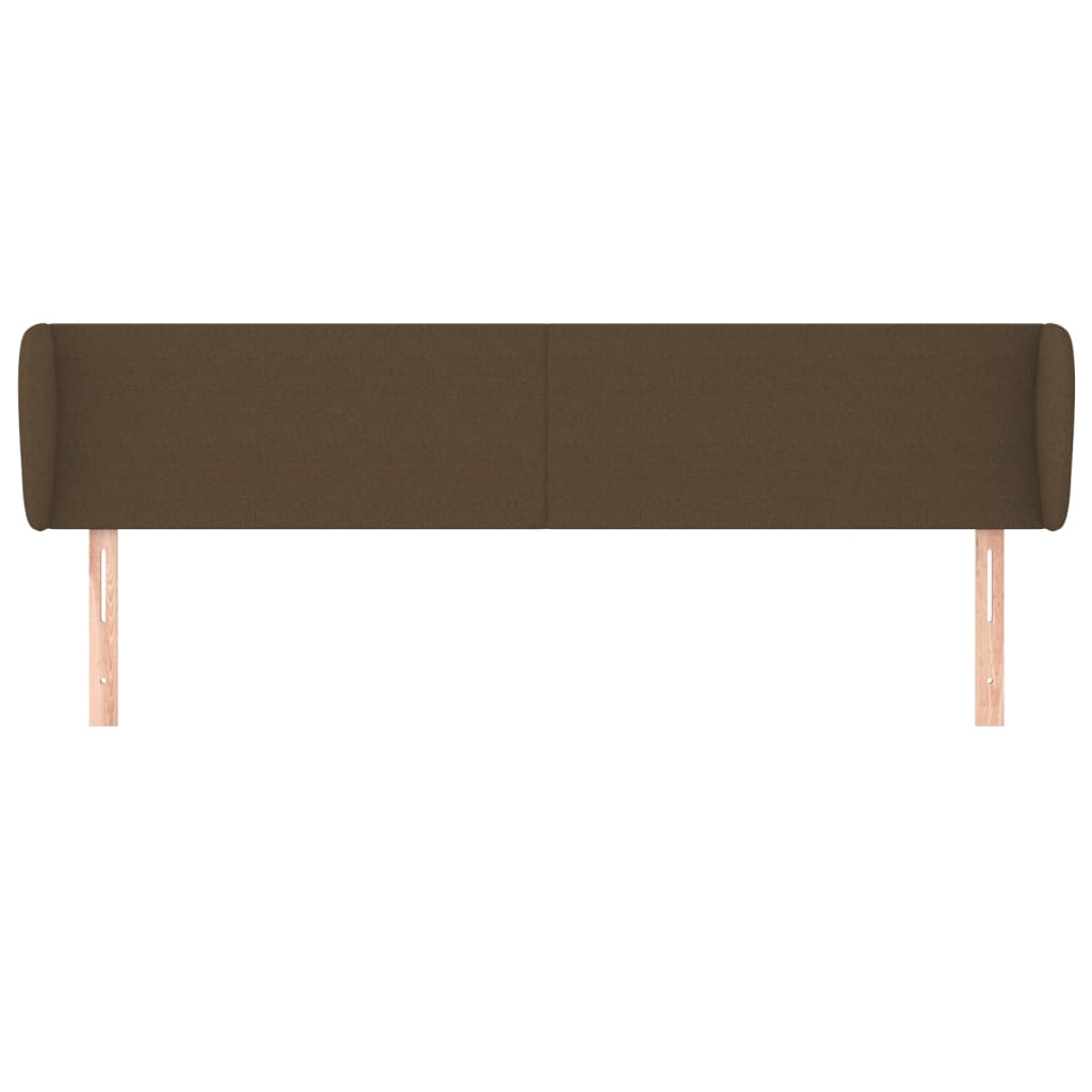 vidaXL Tăblie de pat cu aripioare maro închis 203x23x78/88 cm textil