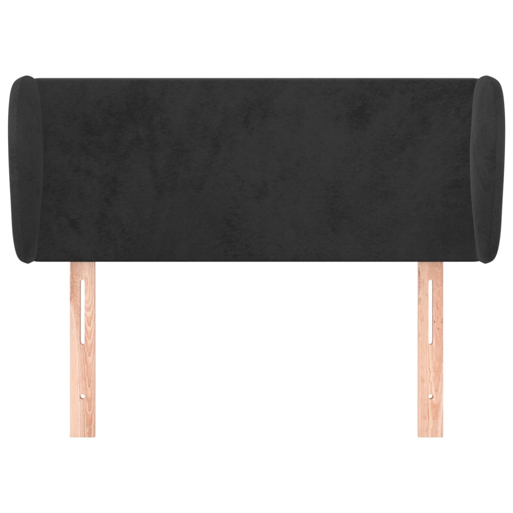 vidaXL Tăblie de pat cu aripioare negru 83x23x78/88 cm catifea
