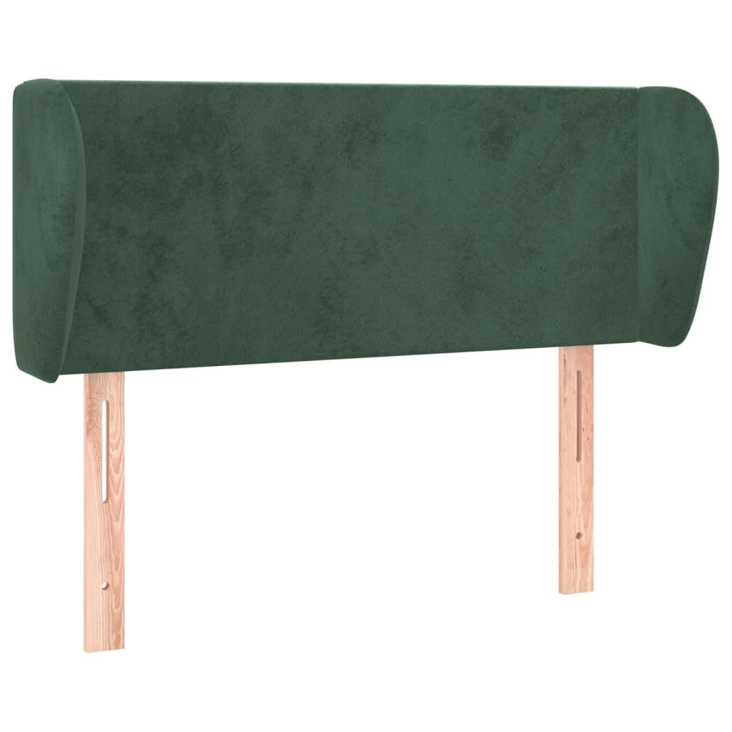 vidaXL Tăblie de pat cu aripioare verde închis 83x23x78/88 cm catifea
