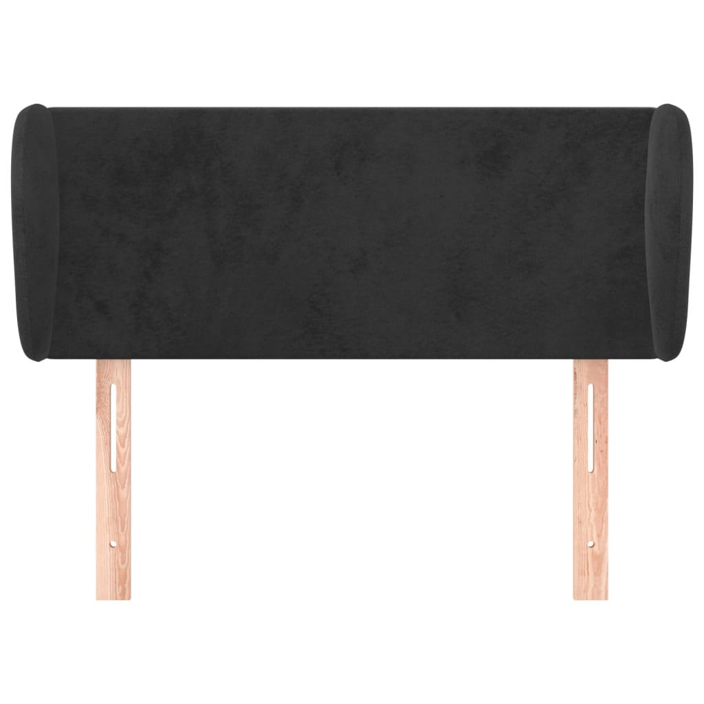 vidaXL Tăblie de pat cu aripioare negru 93x23x78/88 cm catifea