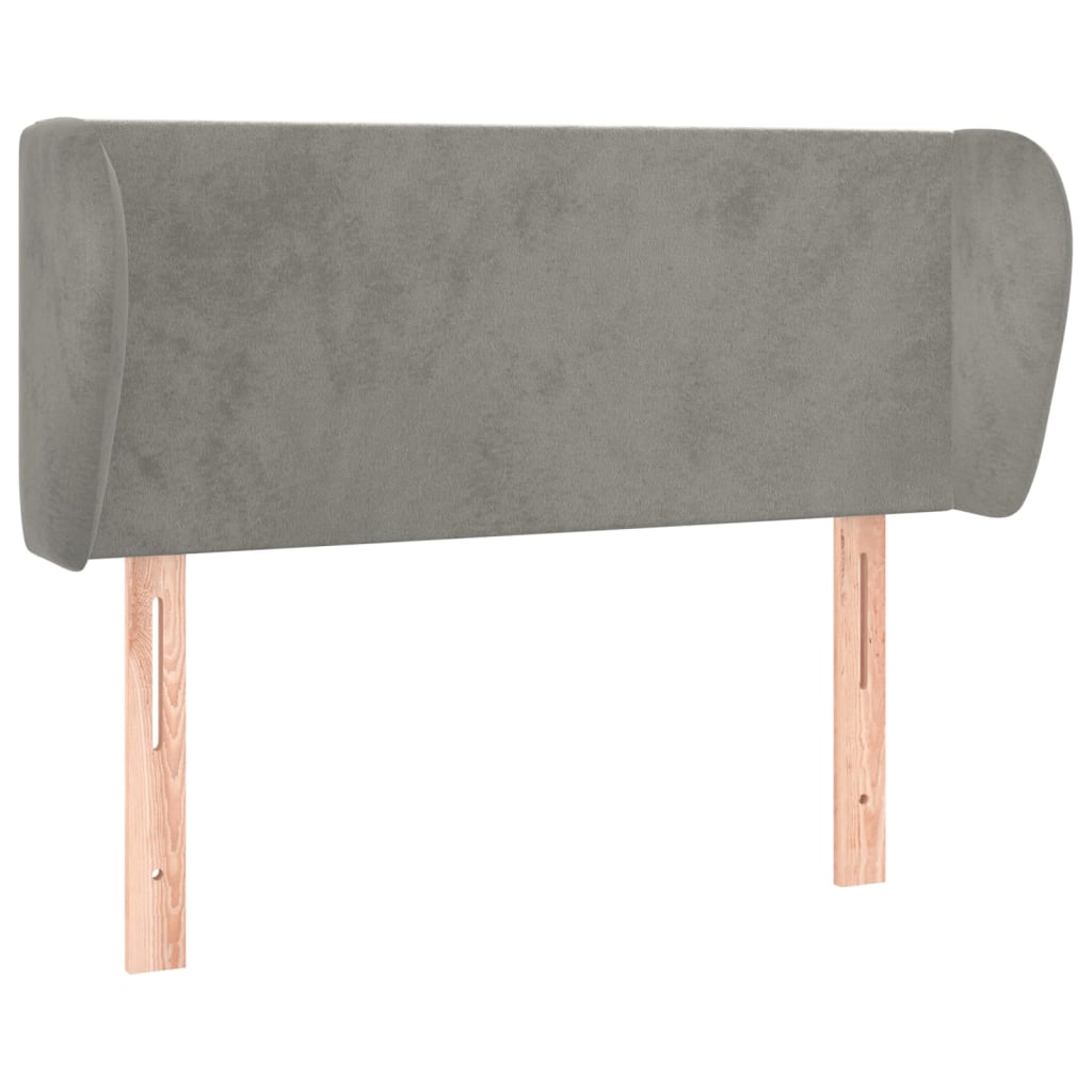vidaXL Tăblie de pat cu aripioare gri deschis 103x23x78/88 cm catifea