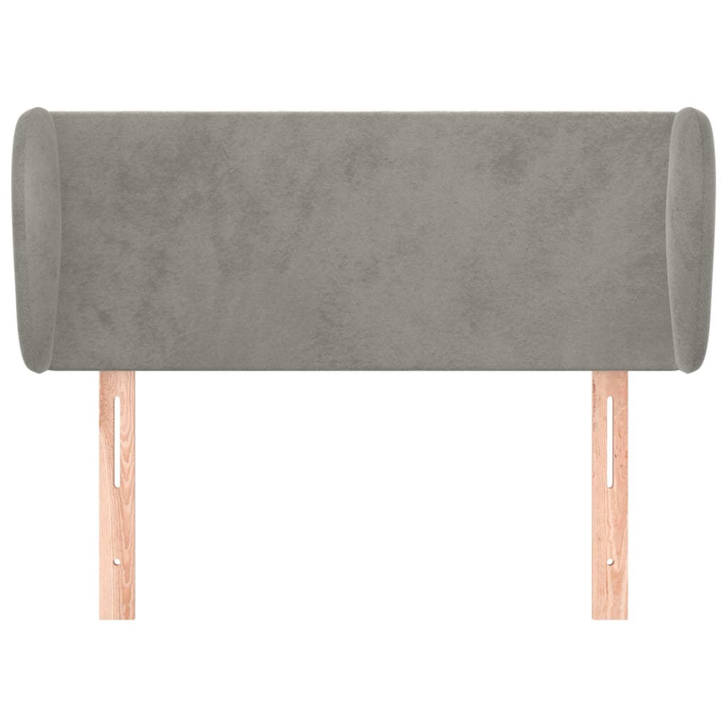 vidaXL Tăblie de pat cu aripioare gri deschis 103x23x78/88 cm catifea