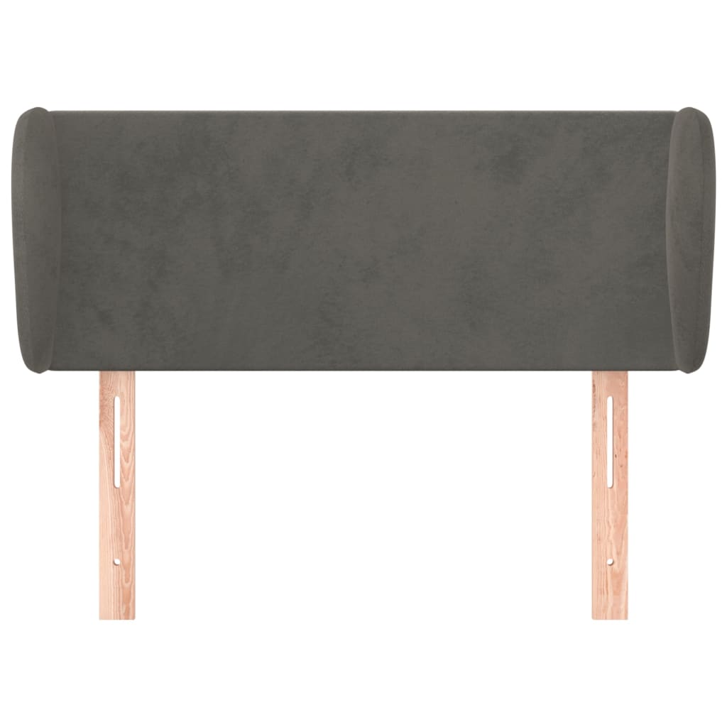 vidaXL Tăblie de pat cu aripioare gri închis 103x23x78/88 cm catifea