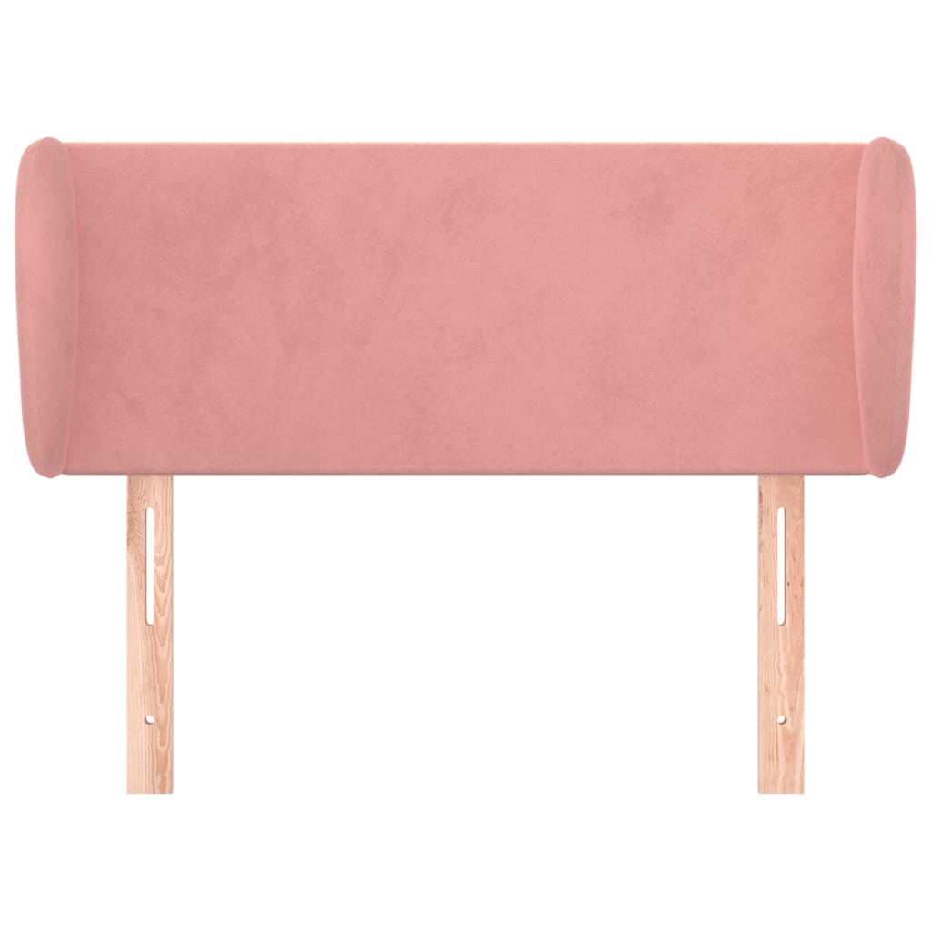 vidaXL Tăblie de pat cu aripioare roz 103x23x78/88 cm catifea