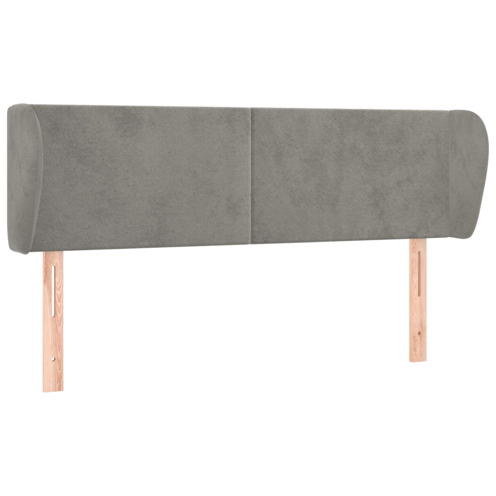 vidaXL Tăblie de pat cu aripioare gri deschis 147x23x78/88 cm catifea vidaXL Tăblie de pat cu aripioare gri deschis 147x23x78/88 cm catifea