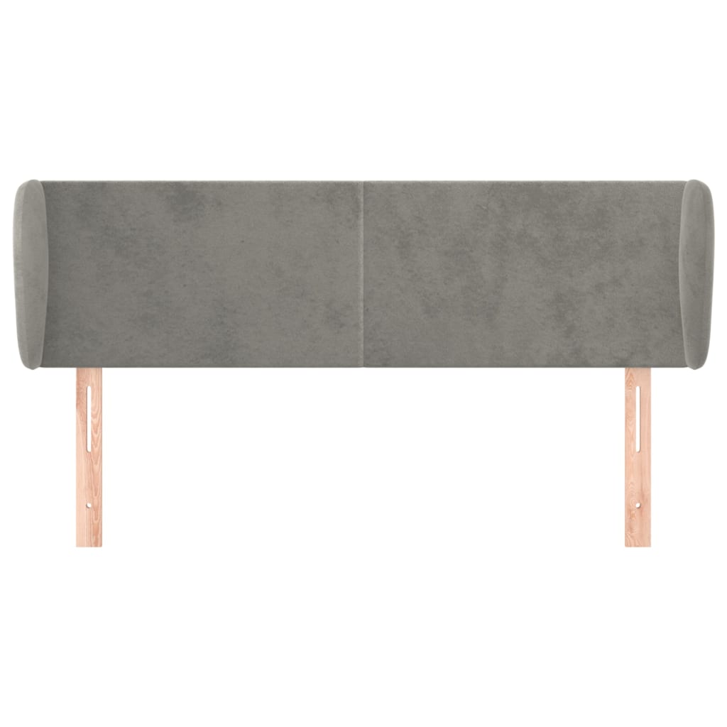 vidaXL Tăblie de pat cu aripioare gri deschis 147x23x78/88 cm catifea vidaXL Tăblie de pat cu aripioare gri deschis 147x23x78/88 cm catifea