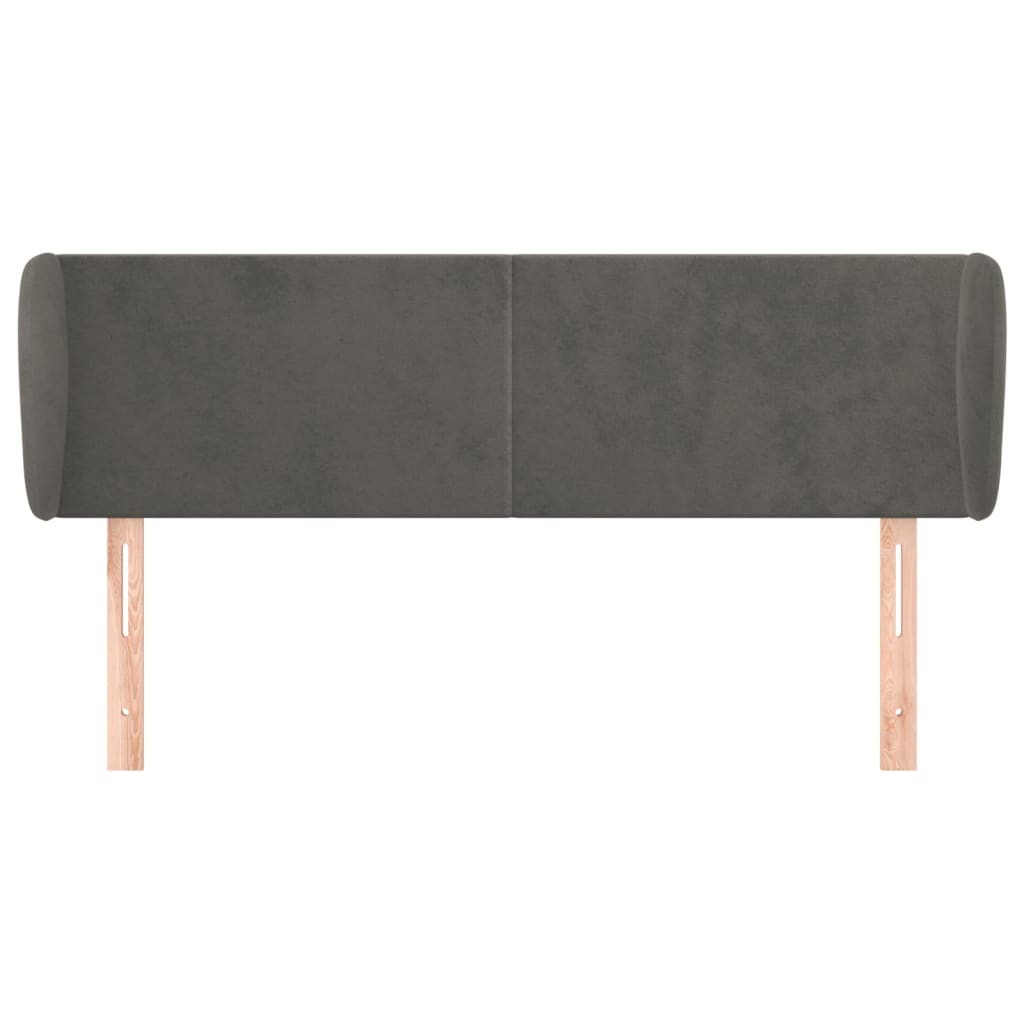 vidaXL Tăblie de pat cu aripioare gri închis 147x23x78/88 cm catifea vidaXL Tăblie de pat cu aripioare gri închis 147x23x78/88 cm catifea
