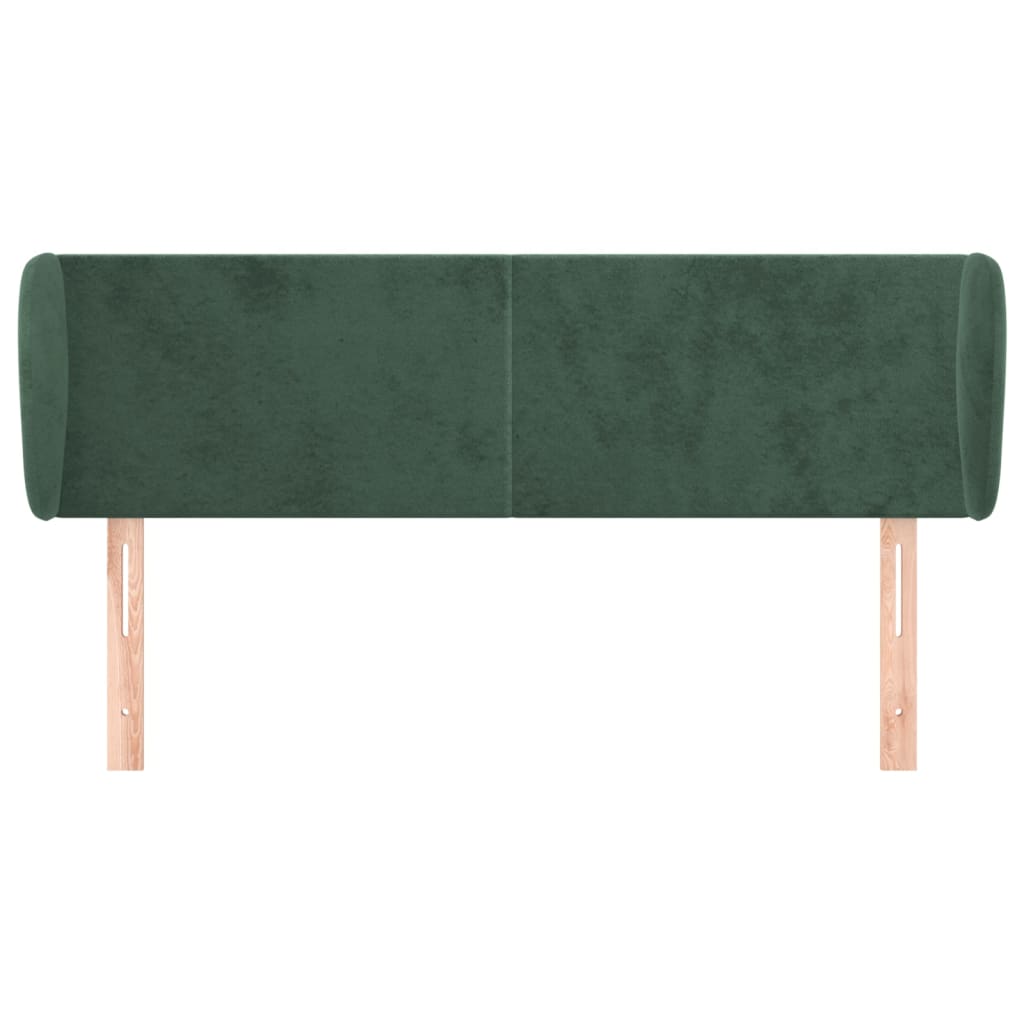 vidaXL Tăblie de pat cu aripioare verde închis 147x23x78/88 cm catifea