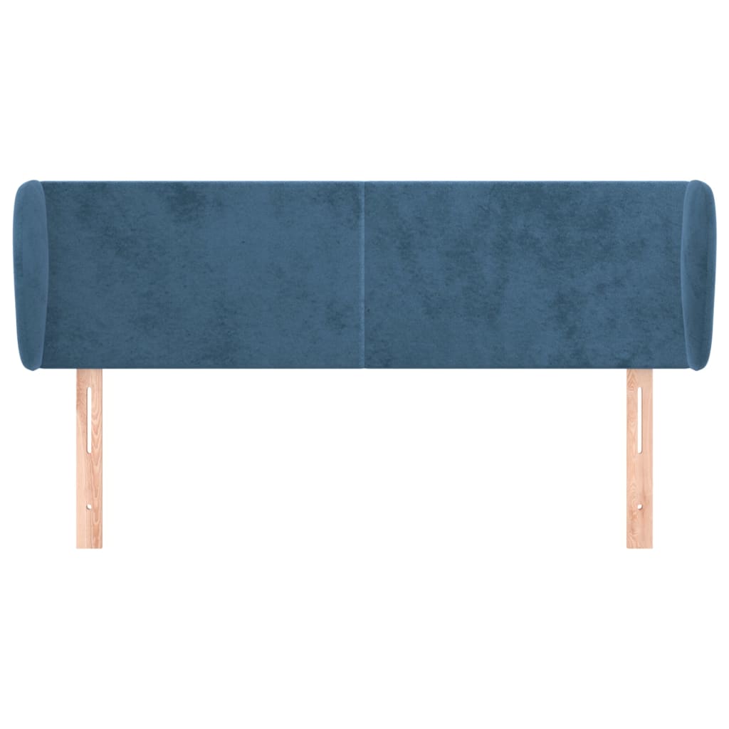 vidaXL Tăblie pat cu aripioare albastru închis 147x23x78/88 cm catifea
