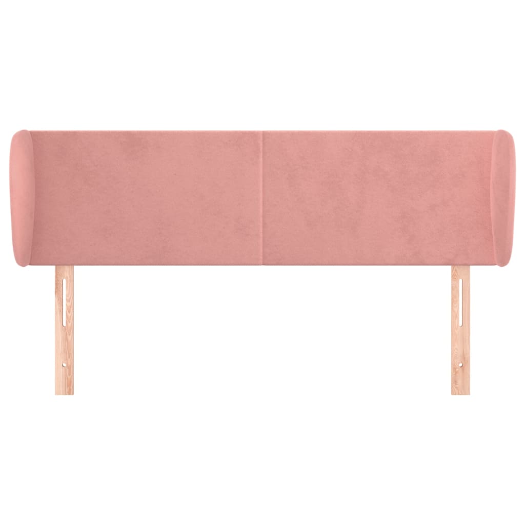 vidaXL Tăblie de pat cu aripioare roz 147x23x78/88 cm catifea