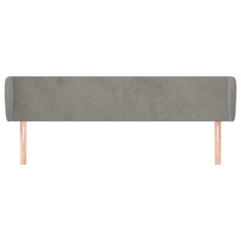 vidaXL Tăblie de pat cu aripioare gri deschis 163x23x78/88 cm catifea