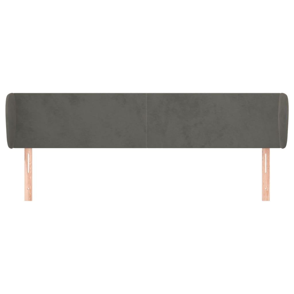 vidaXL Tăblie de pat cu aripioare gri închis 163x23x78/88 cm catifea vidaXL Tăblie de pat cu aripioare gri închis 163x23x78/88 cm catifea