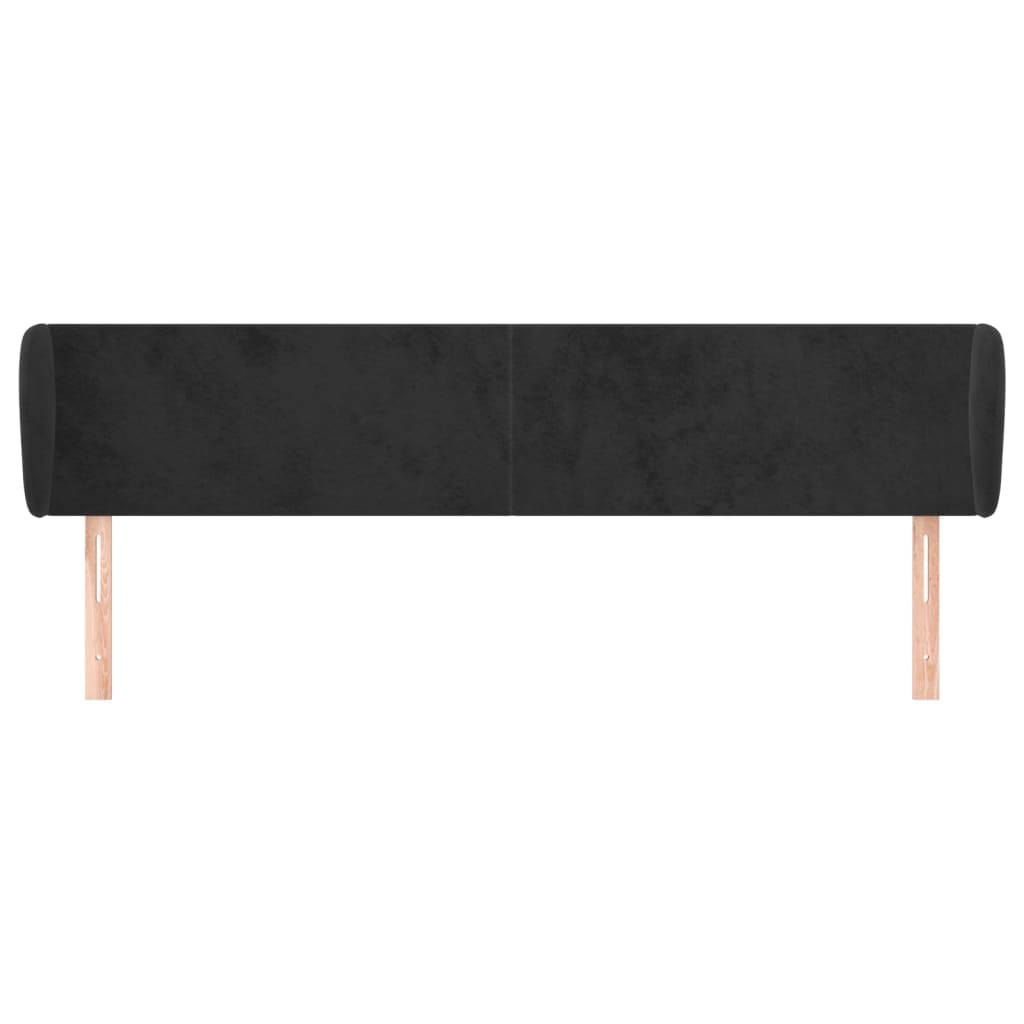 vidaXL Tăblie de pat cu aripioare negru 163x23x78/88 cm catifea