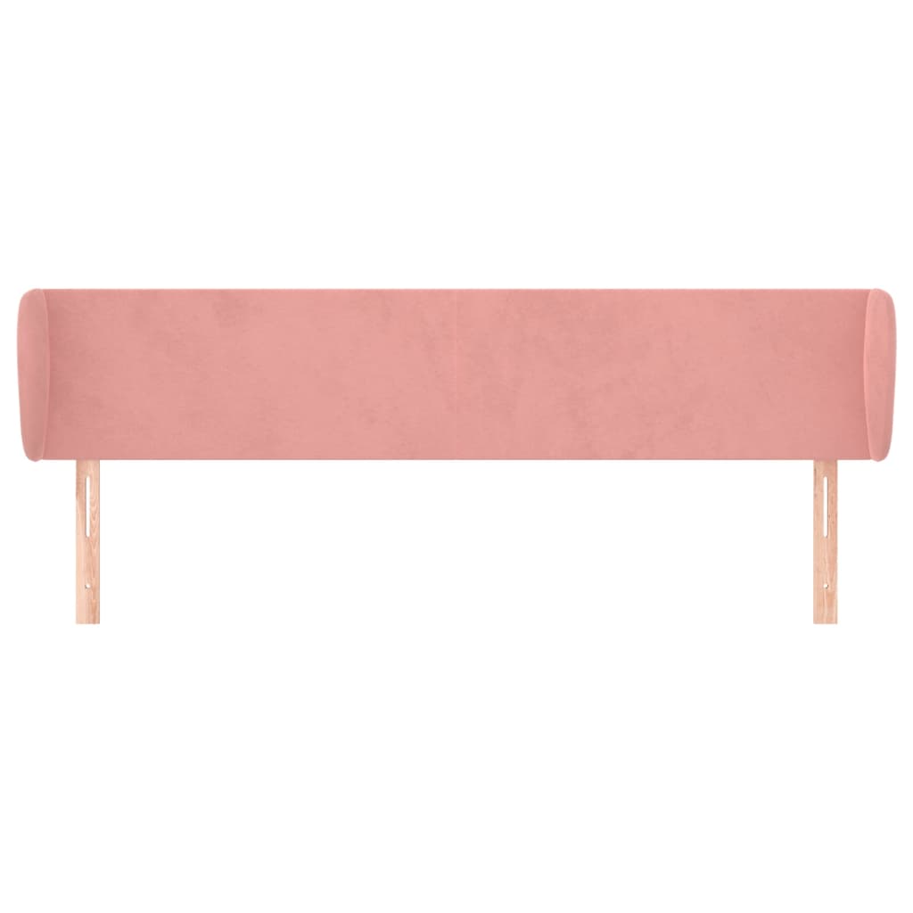 vidaXL Tăblie de pat cu aripioare roz 163x23x78/88 cm catifea