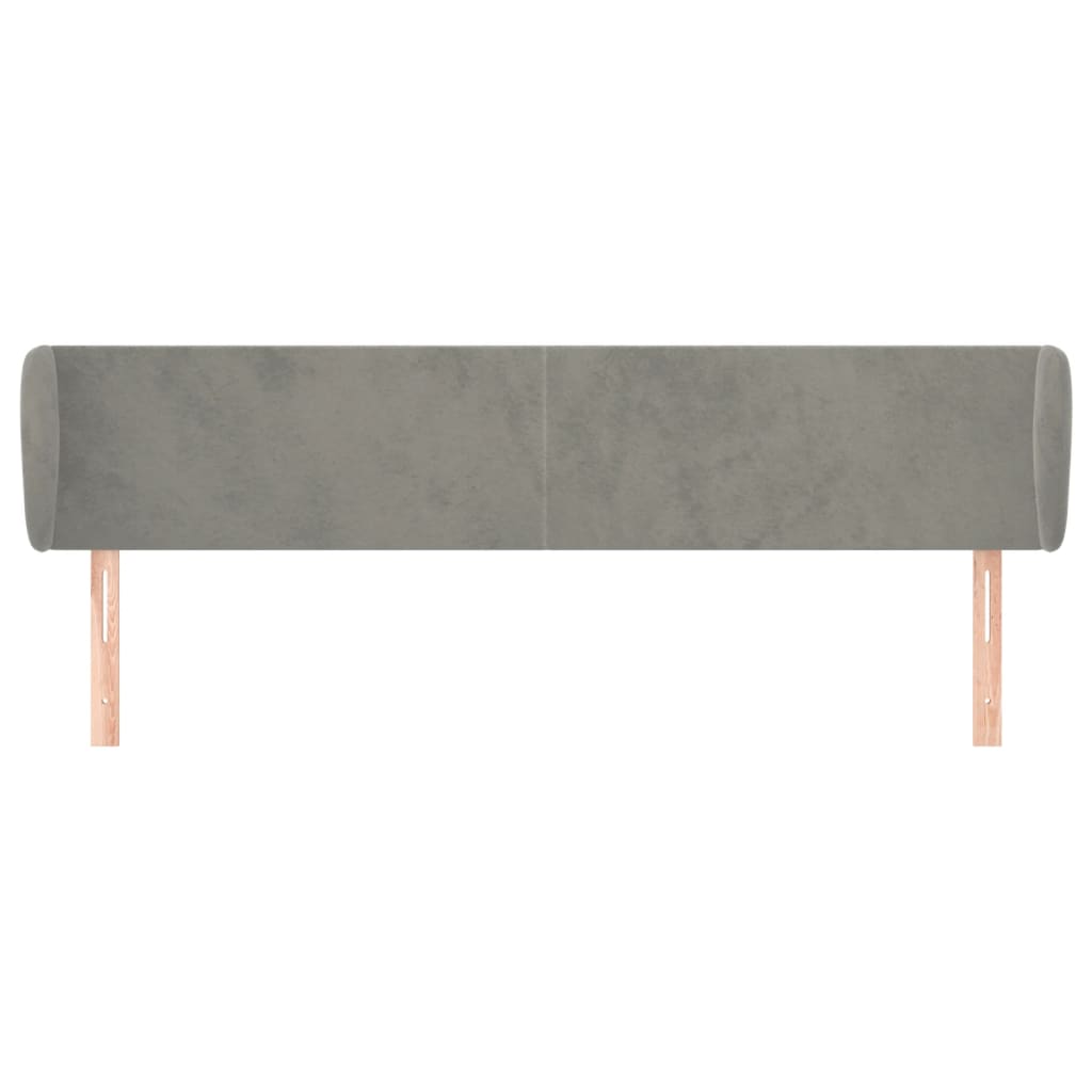 vidaXL Tăblie de pat cu aripioare gri deschis 183x23x78/88 cm catifea vidaXL Tăblie de pat cu aripioare gri deschis 183x23x78/88 cm catifea