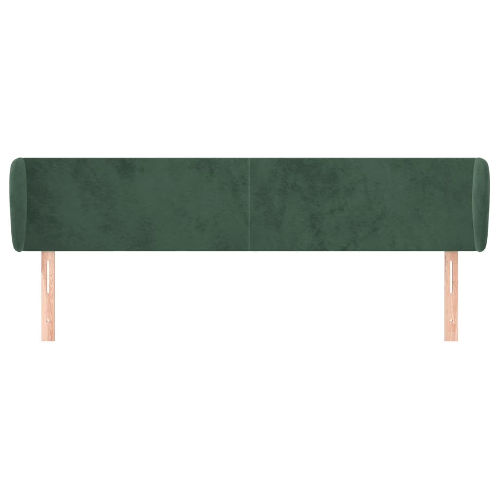 vidaXL Tăblie de pat cu aripioare verde închis 183x23x78/88 cm catifea