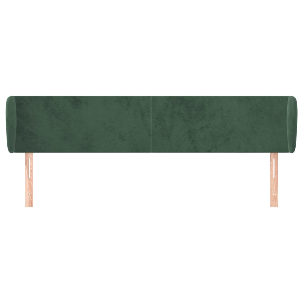vidaXL Tăblie de pat cu aripioare verde închis 203x23x78/88 cm catifea