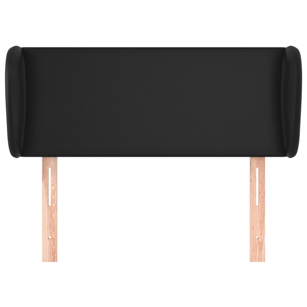 vidaXL Tăblie de pat cu aripioare negru 103x23x78/88cm piele ecologică