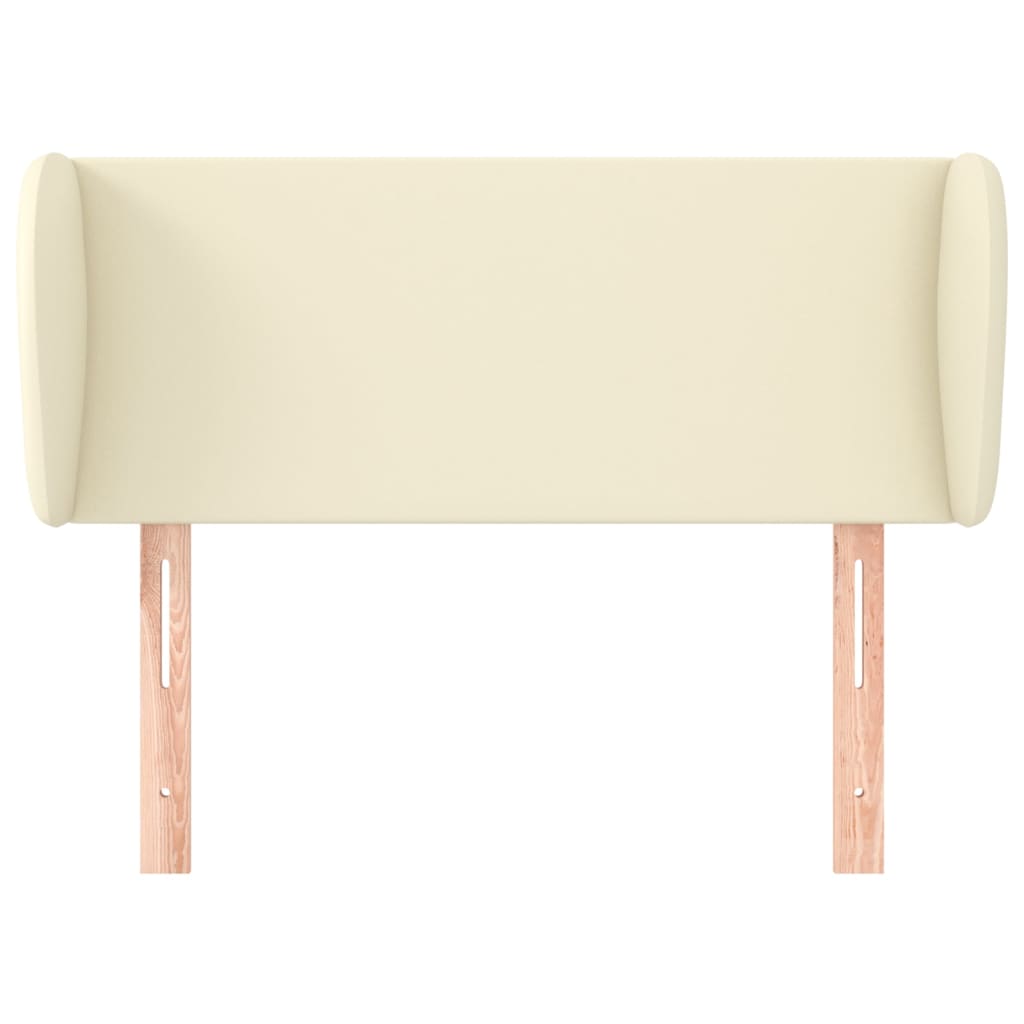 vidaXL Tăblie de pat cu aripioare crem 103x23x78/88 cm piele ecologică